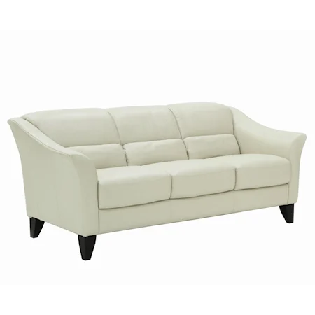 Contemporary Leather Flared Arm Sofa